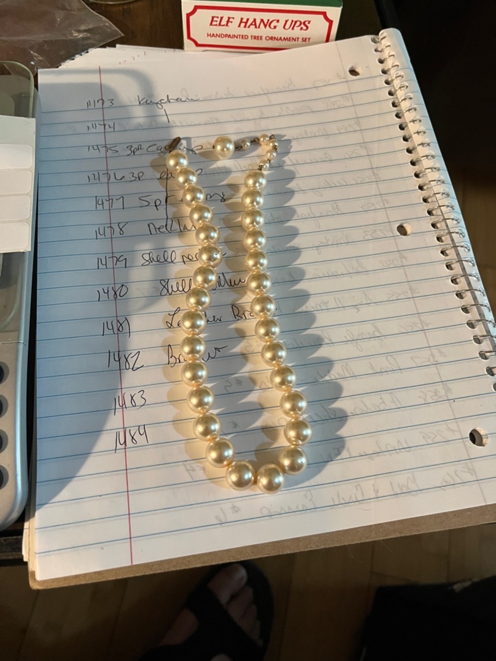 Classic Pearl Necklace - Gold Pearl Beads -1483